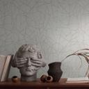 Papel pintado de muestra abstracto en beige blanco - Papel pintado no tejido moderno con motivo de líneas