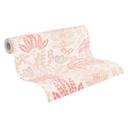 Papel pintado floral beige blanco estilo retro - Papel pintado no tejido floral con hojas