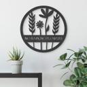 MDF - Decoración en madera - Flores en círculo - Sin lluvia - Sin flores