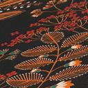 non-woven tapet med blade i retrostil sort farverig - blomstret tapet blomster