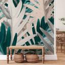 Floral GreenPalmetapet i grøngrå - non-woven tapet Designwalls 2 - 2,55 x 3,5 m