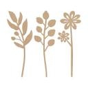 Décoration en bois MDF Bouquet de Fleurs (3 parties) Hauteur 30 cm
