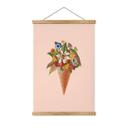 Póster de tela Frida Floral Studio - Cucurucho de helado floral