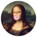 Vinilo decorativo Taudalpoi - Mona Lisa con chicle - Redondo