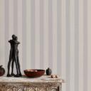 Papel pintado de rayas, papel pintado no tejido Erismann Versailles topo, plata