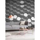 non-woven tapet Designwalls i grå og hvid non-woven tapet HexagonSurface 