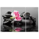 3 stykke lærredstryk Stones Flower Zen Spa