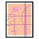 Póster Líneas abstractas sobre fondo naranja - Treechild