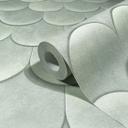 Non-woven tapet i grøn 3D-look skalaer vintage brugt look geometrisk 