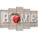 5-delt lærredsprint, Home Sweet Home Beige