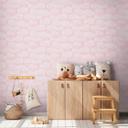 Papel pintado Nube rosa blanco - Papel pintado para cuarto de niños con motivo de cielo