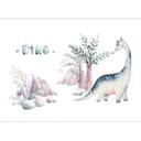 Dinosaur tapet i hvid pink - non-woven tapet Designwalls 2 - 2,55 x 3,5 m
