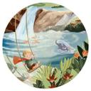 Wallsticker Gynger i naturens oase - Goed Blauw - Rund