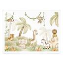 Póster infantil Oliver Robins - Simpáticos animales bajo palmeras