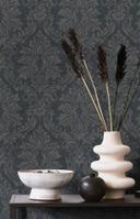 non-woven tapet sort brun ornamental til stue soveværelse kontor marburg tapet