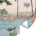 Fototapet - Rundt Kikki Belle - Flamingo Oasis - vliesetapet/selvklæbende non-woven tapet