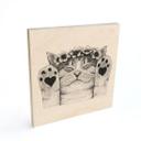 Cuadro de madera Dulce gato con patas de corazón - Korenkova - Cuadrado