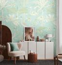 dyretapet turkis hvid - non-woven tapet insekter & dyr Livingwalls - mat og glat