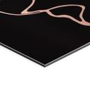 Geborsteld Alu-Dibond met goud-, zilver- & kopereffect - Wereldkaart Line Art