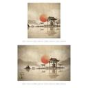Templo japonés al amanecer | fotomural arte asiático - Roze