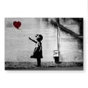 Geborsteld Alu-Dibond met goud-, zilver- & kopereffect - Girl with Balloon - Banksy