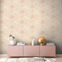 Papel pintado no tejido con Muestra beige crema - papel pintado con acentos naranjas