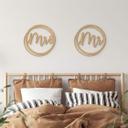 Boda Sr. y Sra. letras - MDF naturaleza