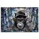 Canvasbillede, abstrakt chimpanse-abe