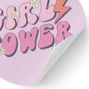 Vinilo decorativo Girl Power retro lettering púrpura - redondo