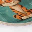Cuadro de madera para guardería - Cachorro de tigre feliz - Magnusson - Redondo