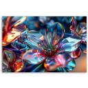 Canvasbillede, 3D-blomsterbuket af glas