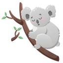 Muursticker Slapende Koala