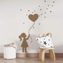 Wallsticker Pige med hjerteballon