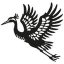Wallsticker med trane - Elegant fugl