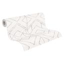 Papel pintado tejido-no tejido Livingwalls Papel pintado geométrico Metropolitan Stories Ava New York gris, metalizado, blanco