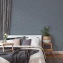 effen behang met glans blauw - vliesbehang met textiel look 