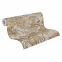 Papel pintado botánico beige-marrón - Papel pintado de muestra exótico con hojas - Papel pintado no tejido