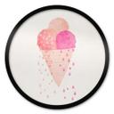 Póster Treechild - Tres bolas de helado en verano - Redondo
