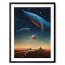 Póster Heine - Dos ballenas en el espacio - Astro Crucero