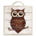 Cuadro de madera café búho - 40x41,5 cm