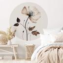 Vinilo decorativo - flor seca en crema - redondo - Treechild