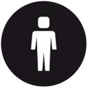 Muursticker Emoji WC Heren
