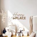 Wallsticker Happy Place med hjerter