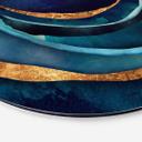 Tableau sur alu-Dibond rond SpaceFrog Designs - bleu et or