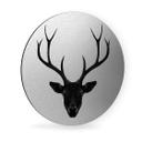 Wandcirkel Alu-Dibond - Ireland - Black Deer - zilver effect