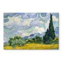 Glasbillede - Van Gogh - Hvedemark med cypresser