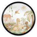 Póster infantil Pequeños dinosaurios en un gran viaje de exploración - Oliver Robins - Redondo