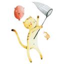 Sticker mural - Loske - Chat et ballon