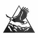 Decoración acrílica águila sobre las montañas - pájaro en un triángulo