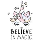 Sticker mural Kvilis - Tête de licorne Believe in magic